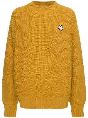 Sweter wełniany Moncler Genius żółty