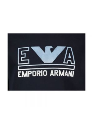 Bluza z nadrukiem Emporio Armani niebieska