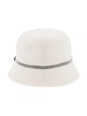 Sombrero con bordado Brunello Cucinelli blanco