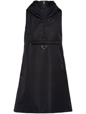 Kleid mit kapuze Prada schwarz
