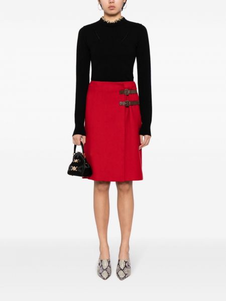 Vlněné sukně s přezkou Christian Dior Pre-owned červené