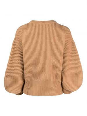 Pullover mit rundem ausschnitt Nude braun