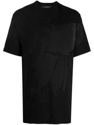 Černé bavlněné tričko s potiskem Julius