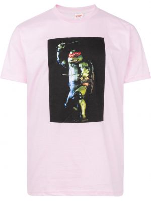 T-krekls ar apdruku Supreme rozā