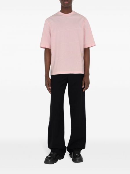 Tričko s výšivkou Burberry růžové