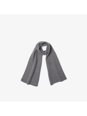 Шерстяной шарф Lacoste серый