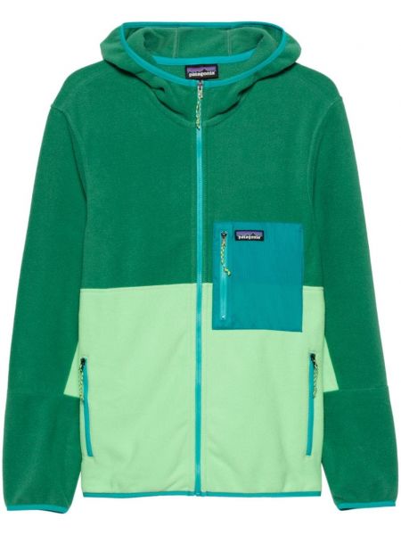 Dugi sweatshirt s patentnim zatvaračem od flisa Patagonia zelena