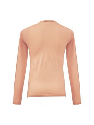 Top de lana de tela jersey de cuello redondo Max Mara rosa