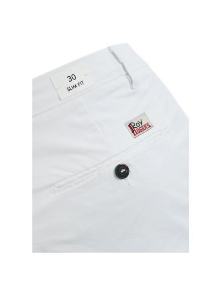 Pantalones cortos slim fit de algodón Roy Roger's blanco