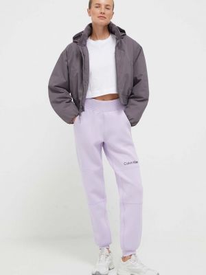 Spodnie sportowe Calvin Klein Performance fioletowe