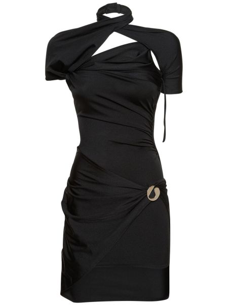 Асиметрична мини рокля от джърси Coperni черно