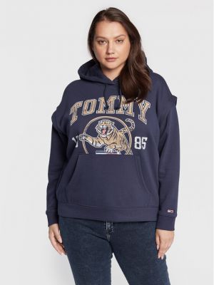 Sportinis džemperis su tigro raštu Tommy Jeans Curve mėlyna