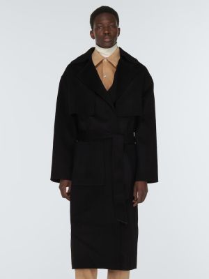 Hodvábny vlnený kabát Nanushka čierna