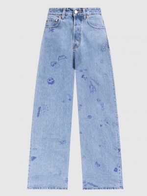 Блакитні джинси з принтом Vetements