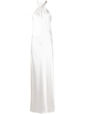 Robe longue en soie Galvan London blanc