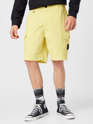 Παντελόνι cargo Calvin Klein Jeans κίτρινο
