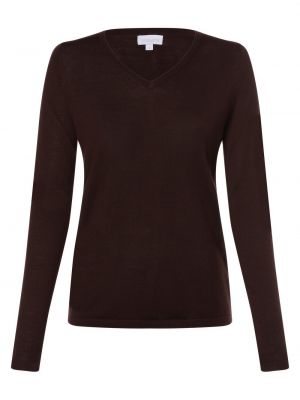Sweter z wełny merino Brookshire brązowy