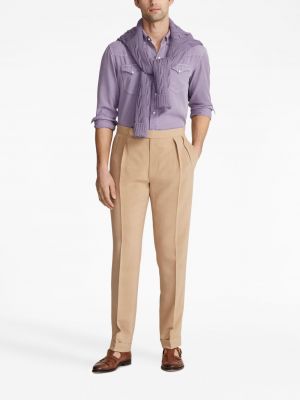 Košile z lyocellu Ralph Lauren Purple Label fialová