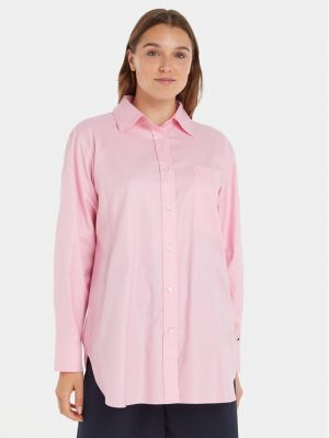 Oversized košile Tommy Hilfiger růžová