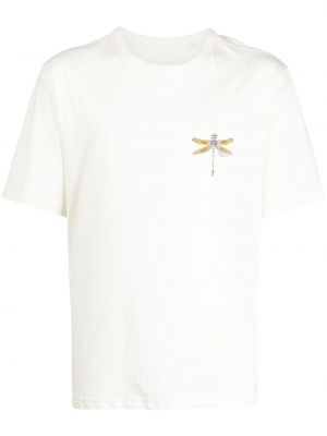 Haftowana koszulka z okrągłym dekoltem Rag & Bone biała