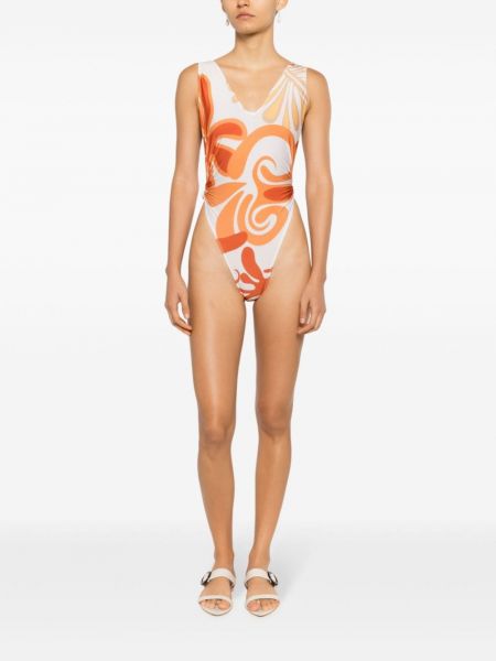 Raštuotas maudymosi kostiumėlis Adriana Degreas oranžinė