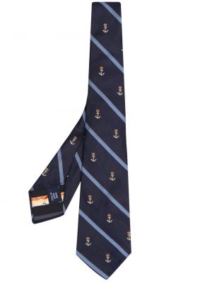 Svilena kravata s potiskom Polo Ralph Lauren modra