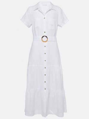 Льняное платье-рубашка Heidi Klein белое