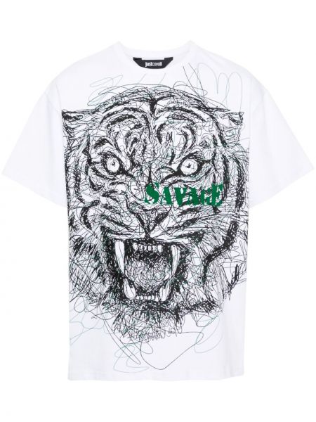 T-krekls ar apdruku ar tīģera rakstu Just Cavalli