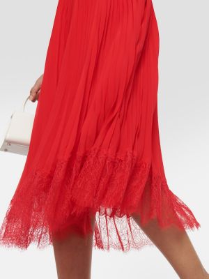 Sukienka midi szyfonowa Self-portrait czerwona