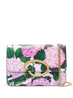 Crossbody väska med mönster i blommigt Oscar De La Renta rosa