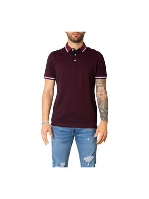 Slim fit t-shirt mit kurzen ärmeln aus baumwoll Jack & Jones rot