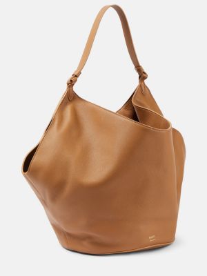 Δερμάτινη τσάντα shopper Khaite καφέ