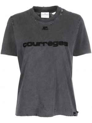 T-shirt med sliten Courreges grå