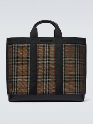 Nakupovalna torba s karirastim vzorcem z mrežo Burberry