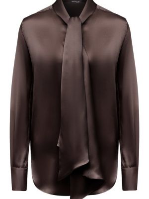 Шелковая блузка Kiton коричневая