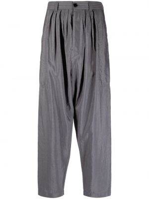 Плисирани прав панталон Lemaire сиво