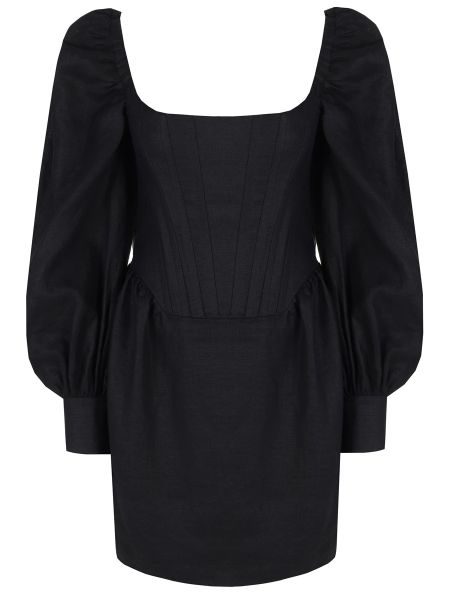 Льняное коктейльное платье Aline черное