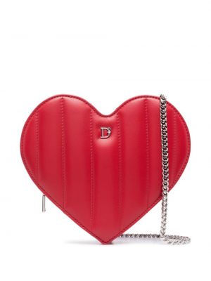 Чанта през рамо със сърца Dsquared2 червено