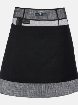 Mini sukně s vysokým pasem Prada černé