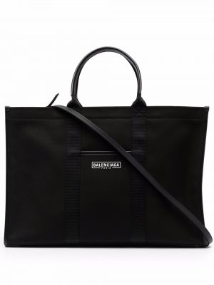 Shopper handtasche aus baumwoll Balenciaga schwarz