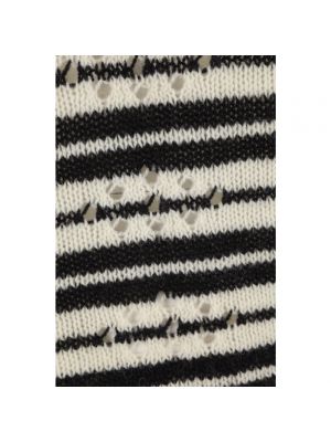 Jersey de lana a rayas de tela jersey Dries Van Noten negro