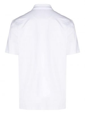 Kokvilnas polo krekls ar rāvējslēdzēju Hugo balts