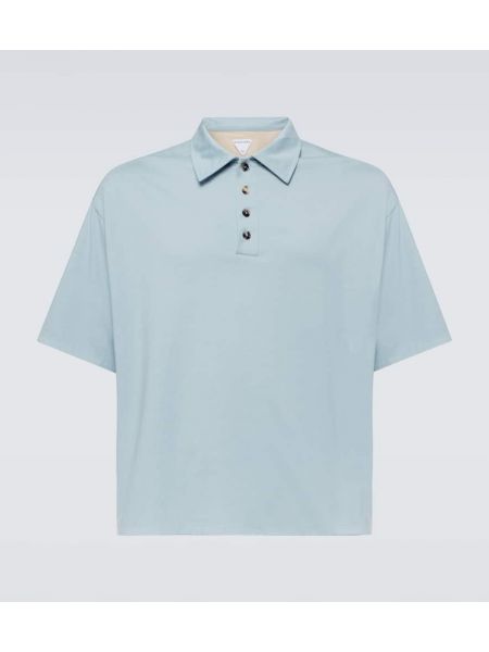 Poloshirt i bomuld i jersey Bottega Veneta blå