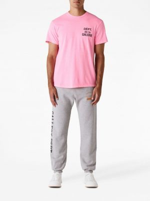 Kokvilnas t-krekls ar apdruku Gallery Dept. rozā