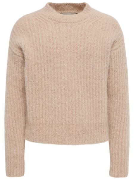 Mohair striktrøje Ami Paris beige