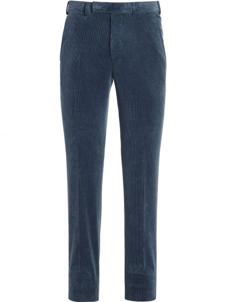 Pantalones rectos de pana Ermenegildo Zegna azul