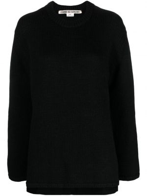 Вълнен пуловер с кръгло деколте Comme Des Garçons черно