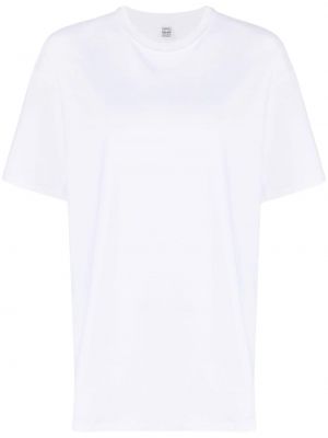 T-shirt con scollo tondo Toteme bianco