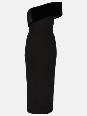 Robe mi-longue asymétrique en crêpe Roland Mouret noir