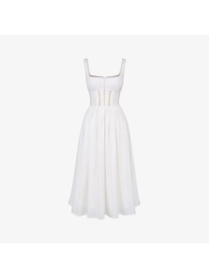 Платье миди Perle из эластичного хлопка с кружевной отделкой House Of Cb белый